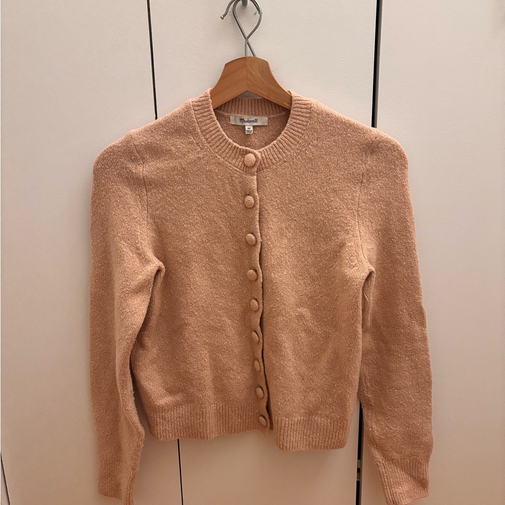 Madewell baby pink cotton blend cardigan